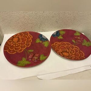Tracy Porter Hand Painted Dinner Plate 11” The rhapsody Collection set of 2